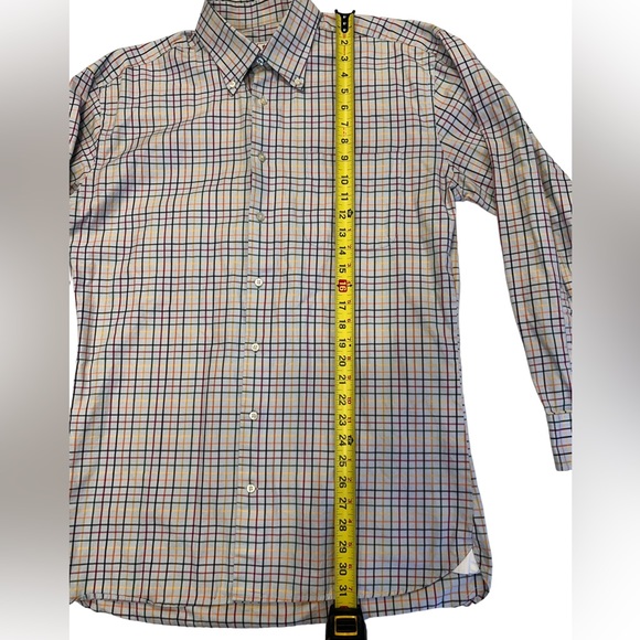 Peter Millar  Men's 100% Cotton Multi color Plaid Check Sport Shirt Size L - Picture 3 of 7
